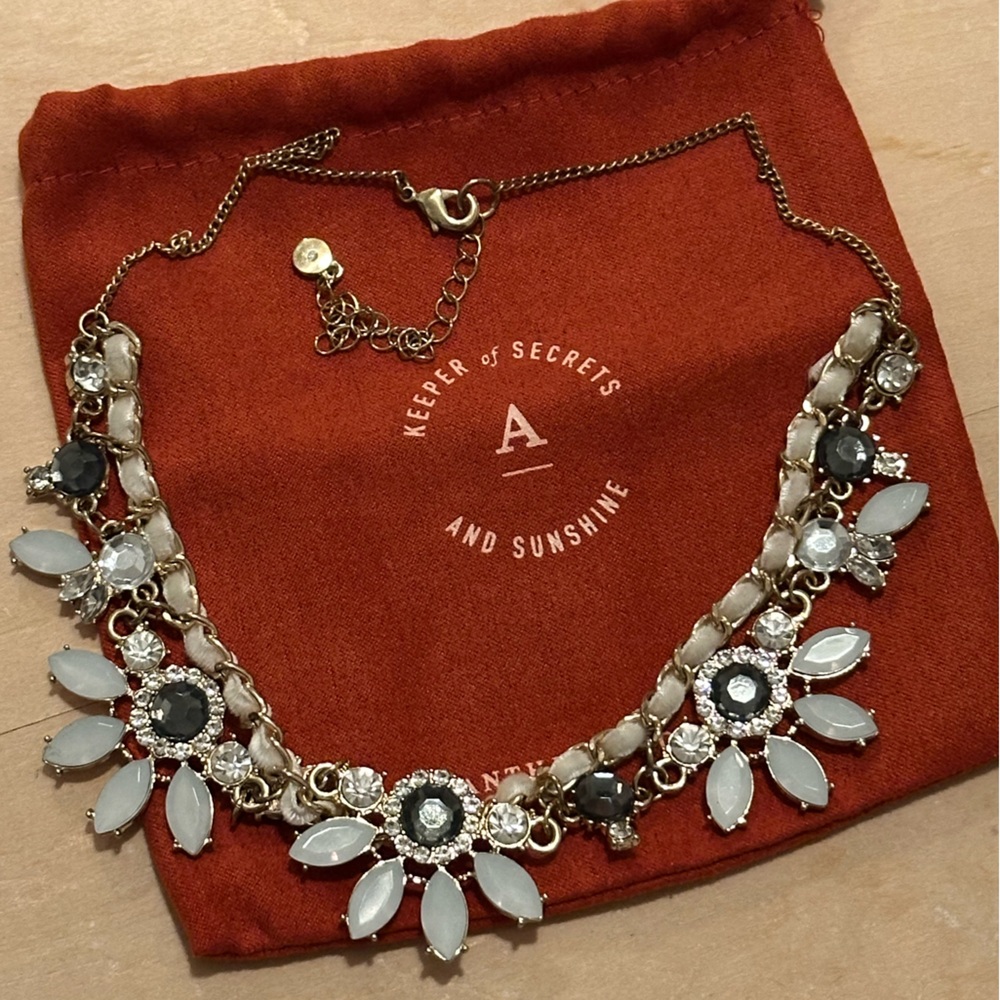 LC Lauren Conrad Gold Necklace with Blue and Navy Accents